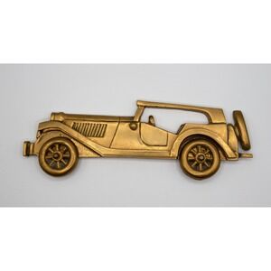 Vintage Enesco Gold Brass Metal Antique Classic Car Wall Decor Hanging Roadster